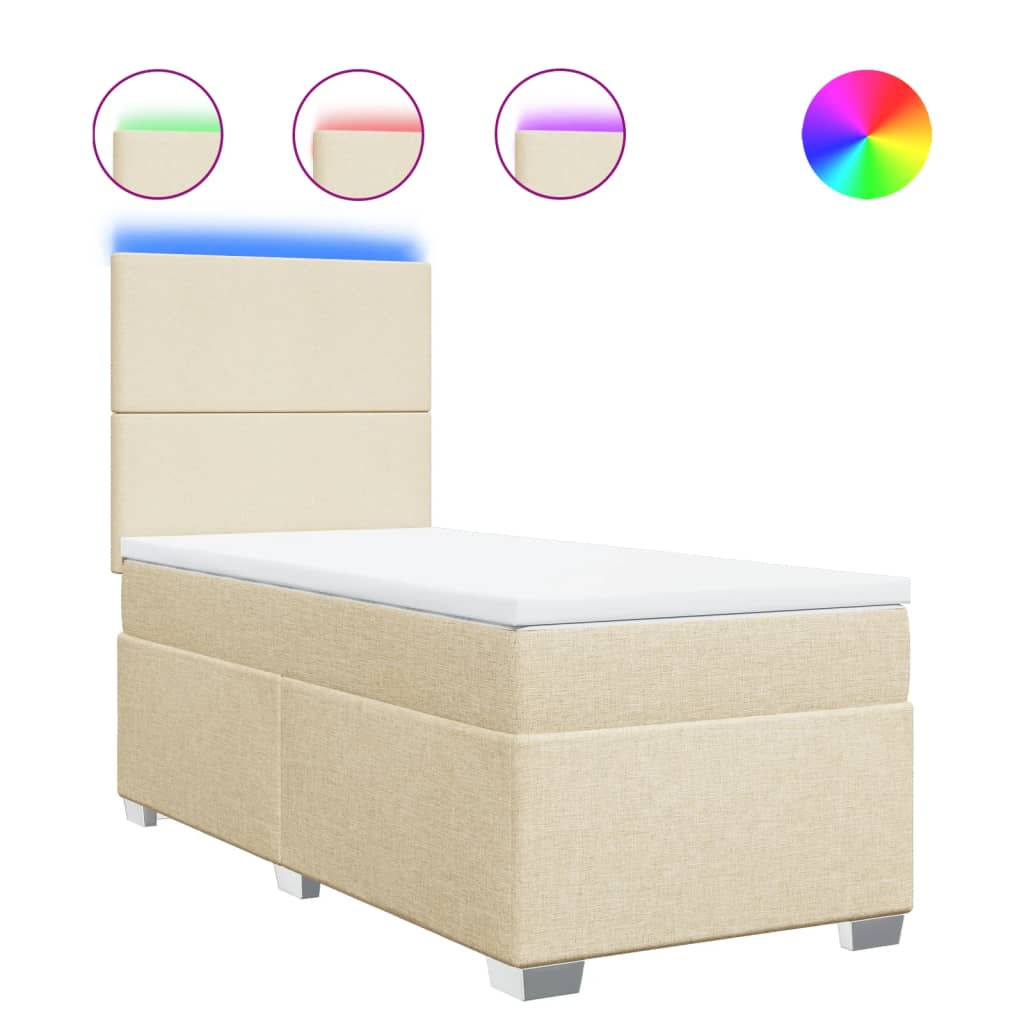 Giroletto a Molle con Materasso Crema 90x200 cm inTessuto | homemem39