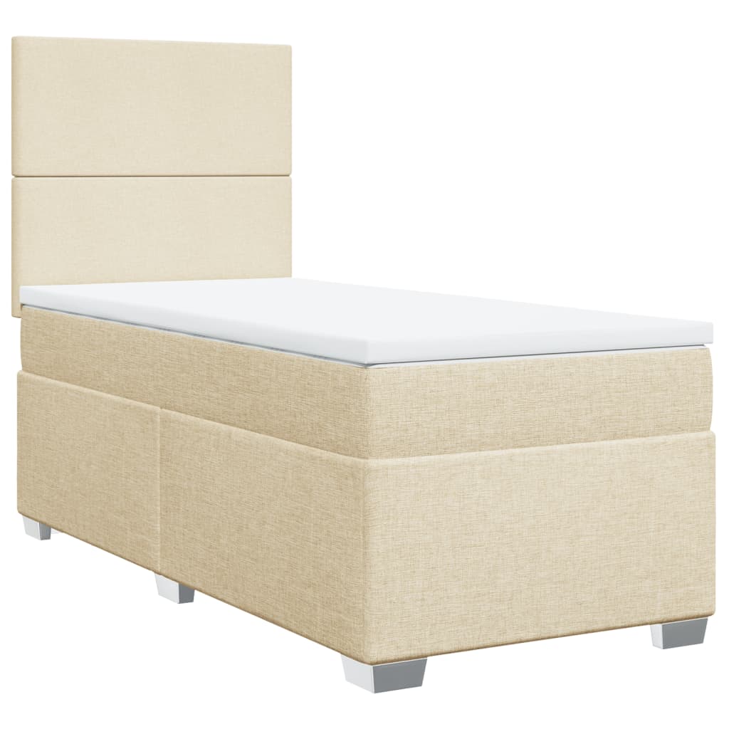 Giroletto a Molle con Materasso Crema 90x200 cm inTessuto