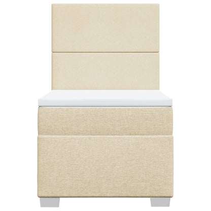 Giroletto a Molle con Materasso Crema 90x200 cm inTessuto | homemem39