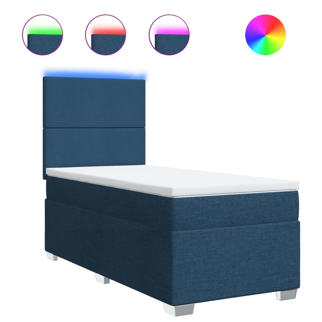 Giroletto a Molle con Materasso Blu 90x200 cm inTessuto | homemem39
