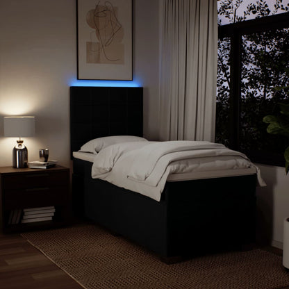 Giroletto a Molle con Materasso Nero 90x200 cm in Tessuto - homemem39