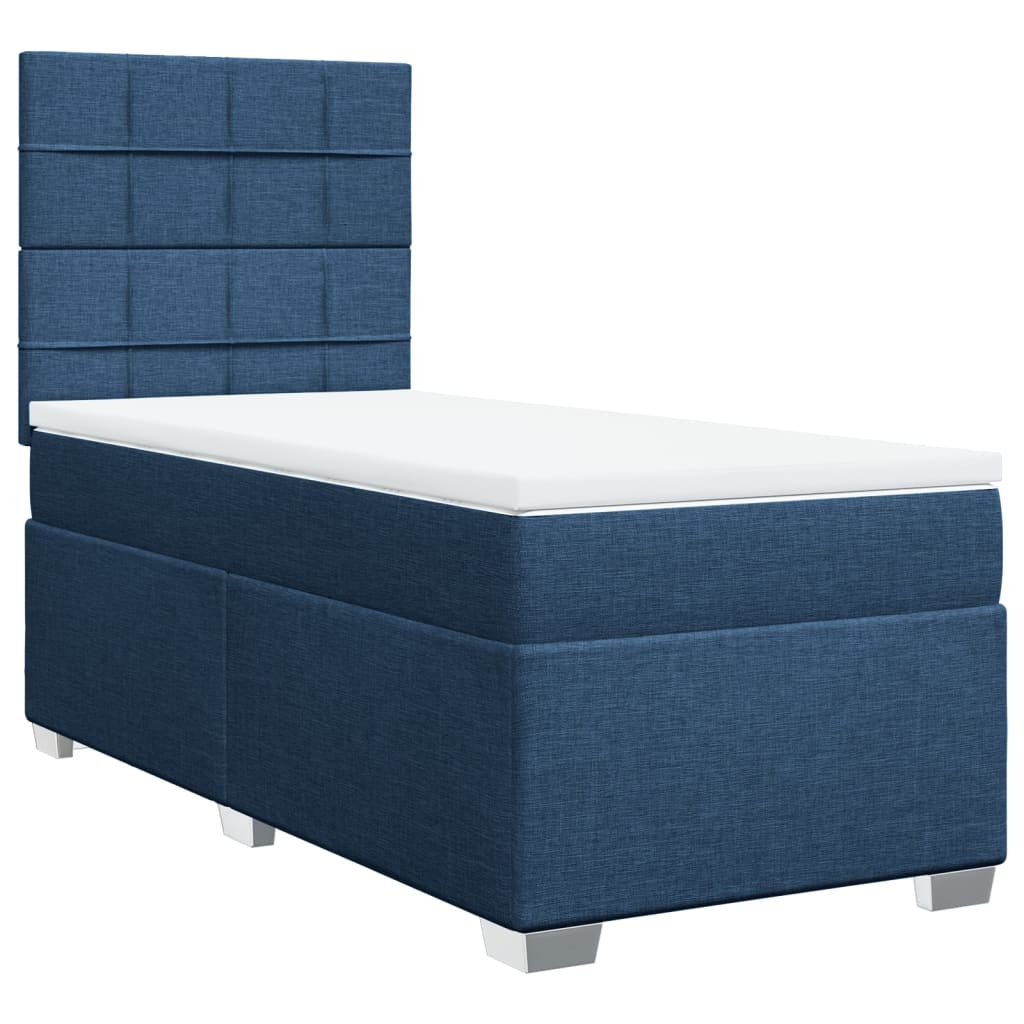 Giroletto a Molle con Materasso Blu 90x200 cm inTessuto | homemem39