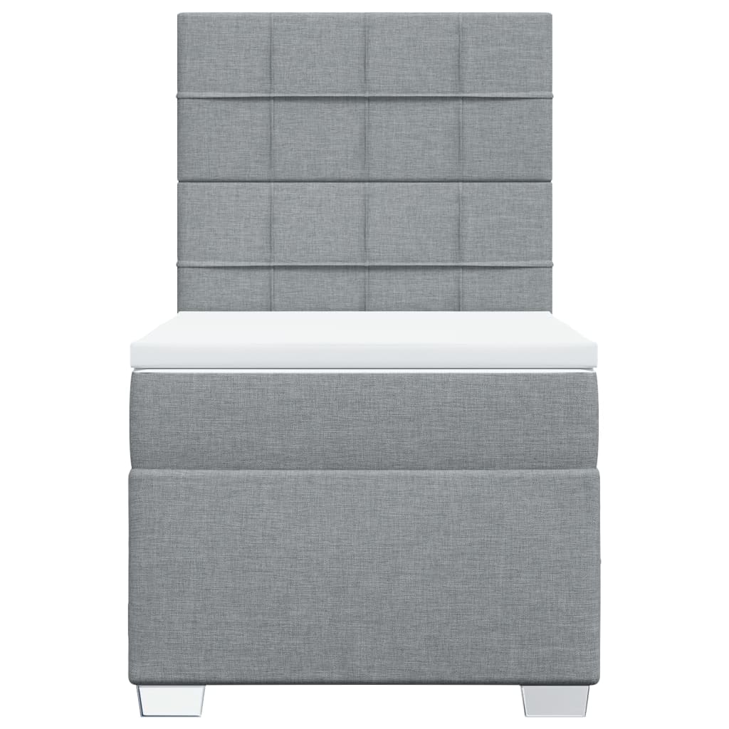 Giroletto a Molle con Materasso Grigio Chiaro100x200 cm Tessuto