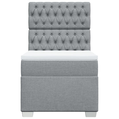 Giroletto a Molle con Materasso Grigio Chiaro100x200 cm Tessuto