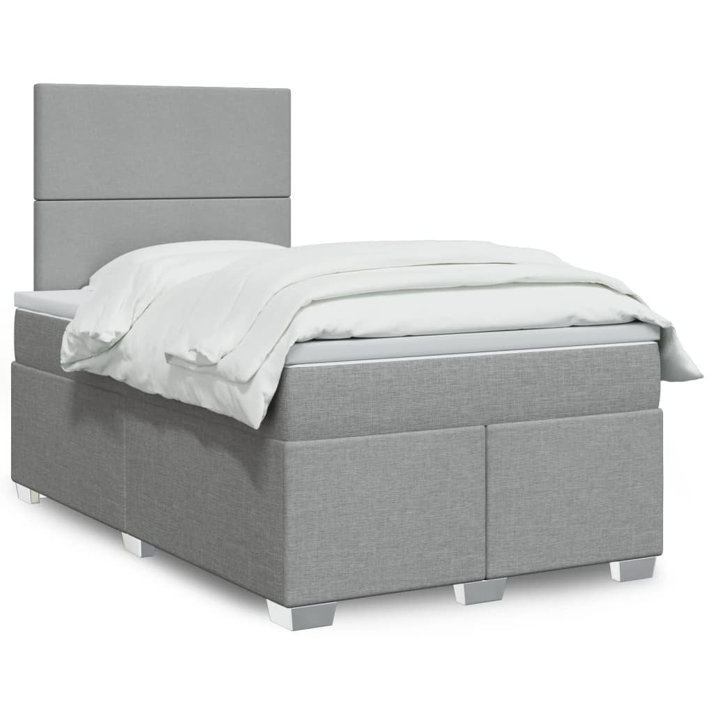 Giroletto a Molle con Materasso Grigio Chiaro 120x190cm Tessuto | homemem39