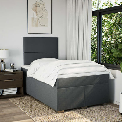 Giroletto a Molle con Materasso Grigio Scuro 120x190cm Tessuto