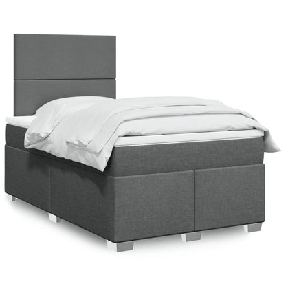 Giroletto a Molle con Materasso Grigio Scuro 120x190cm Tessuto