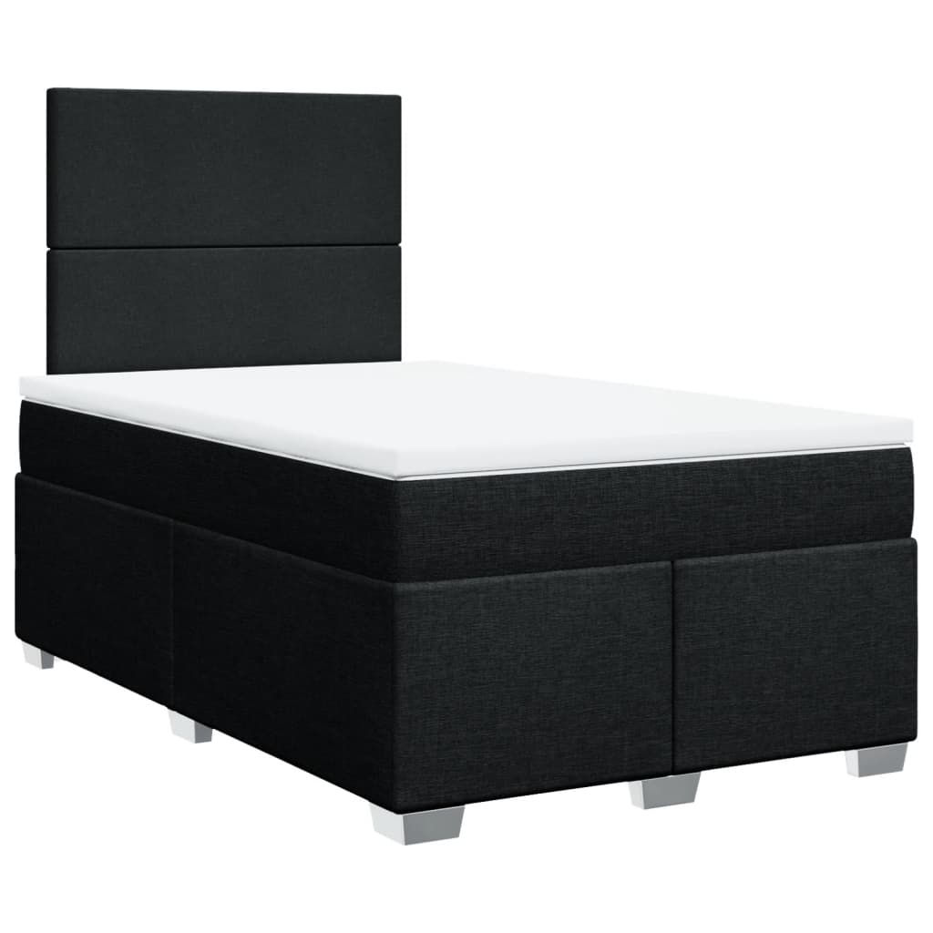 Giroletto a Molle con Materasso Nero 120x190 cm in Tessuto | homemem39