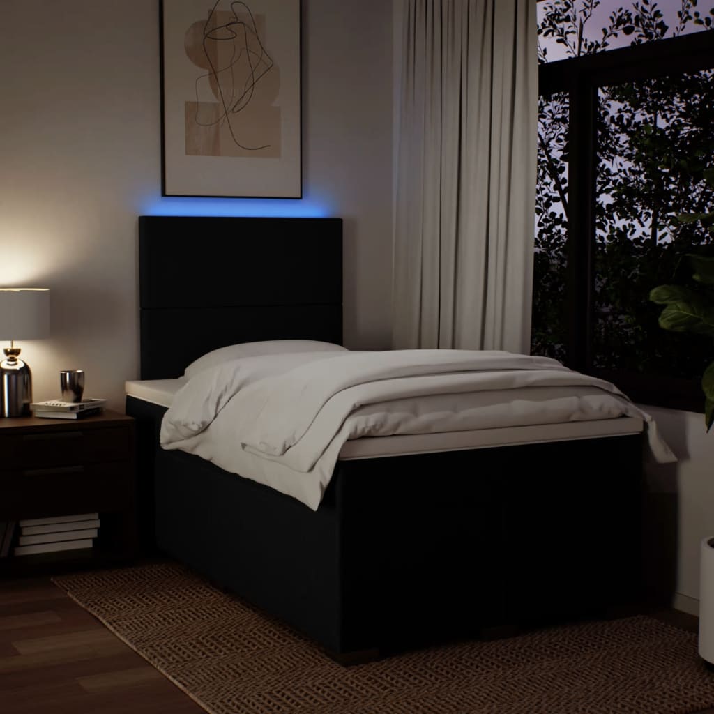 Giroletto a Molle con Materasso Nero 120x190 cm in Tessuto | homemem39