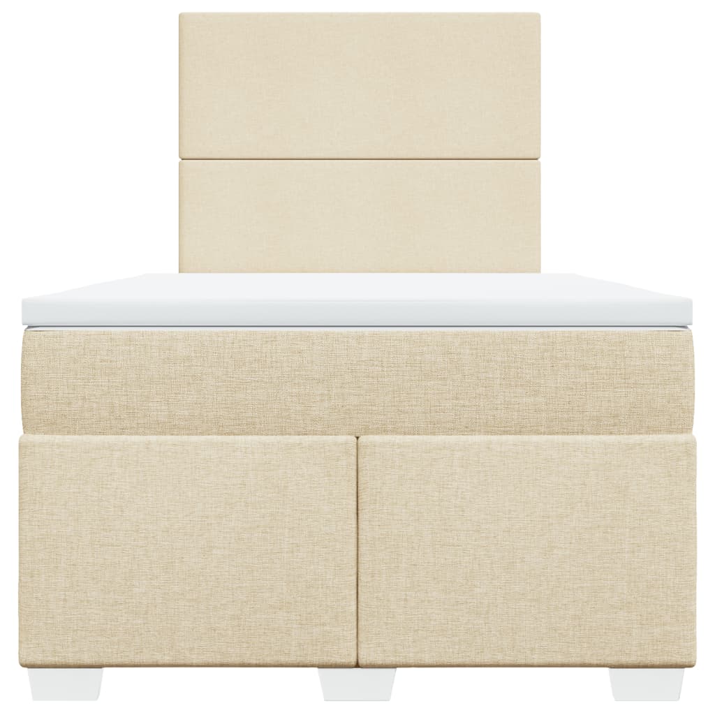 Giroletto a Molle con Materasso Crema 120x190 cm in Tessuto | homemem39