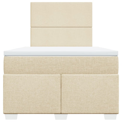 Giroletto a Molle con Materasso Crema 120x190 cm in Tessuto | homemem39