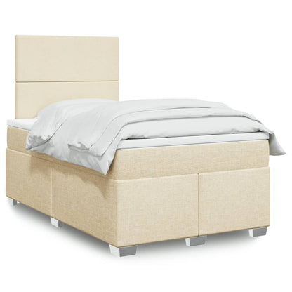Giroletto a Molle con Materasso Crema 120x190 cm in Tessuto | homemem39
