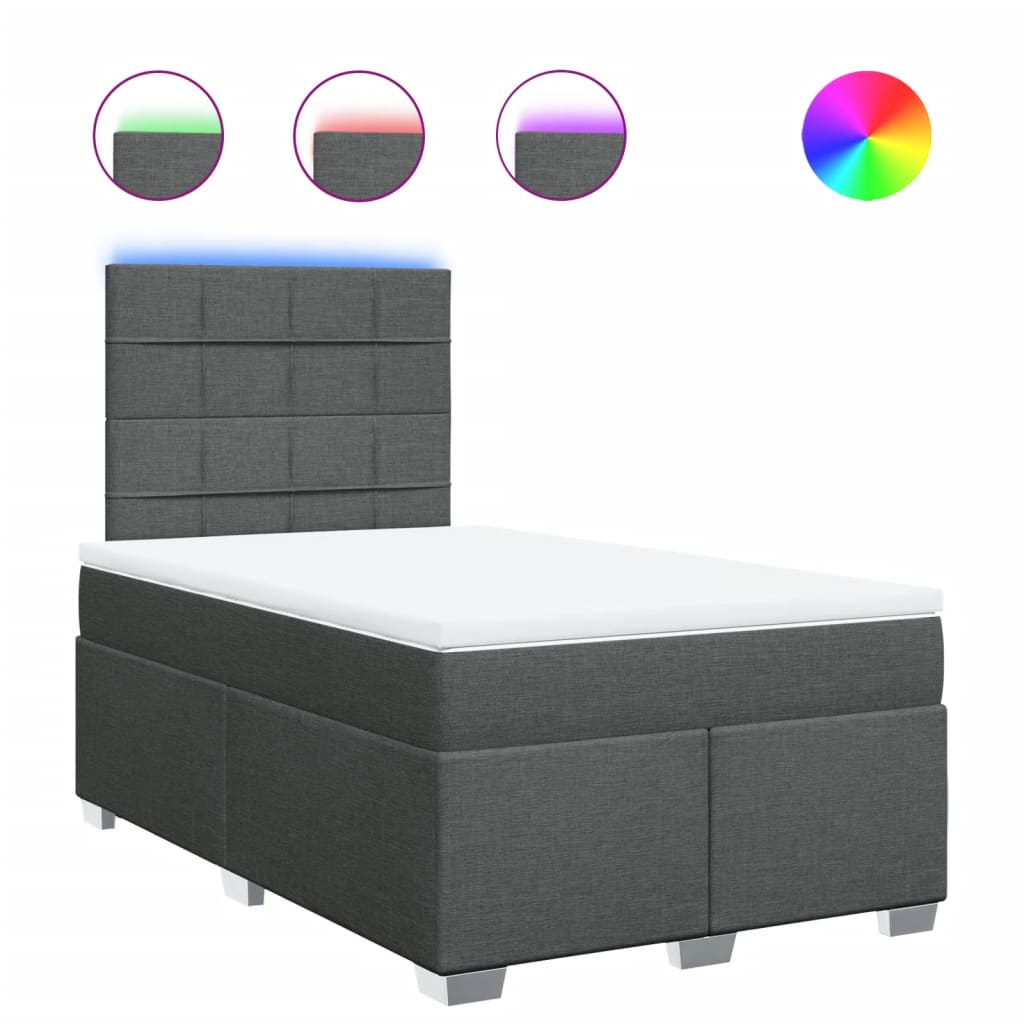 Giroletto a Molle con Materasso Grigio Scuro 120x190cm Tessuto | homemem39