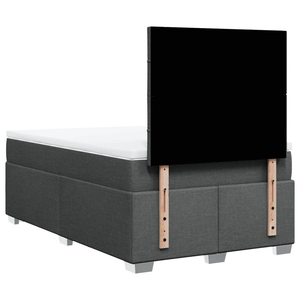 Giroletto a Molle con Materasso Grigio Scuro 120x190cm Tessuto