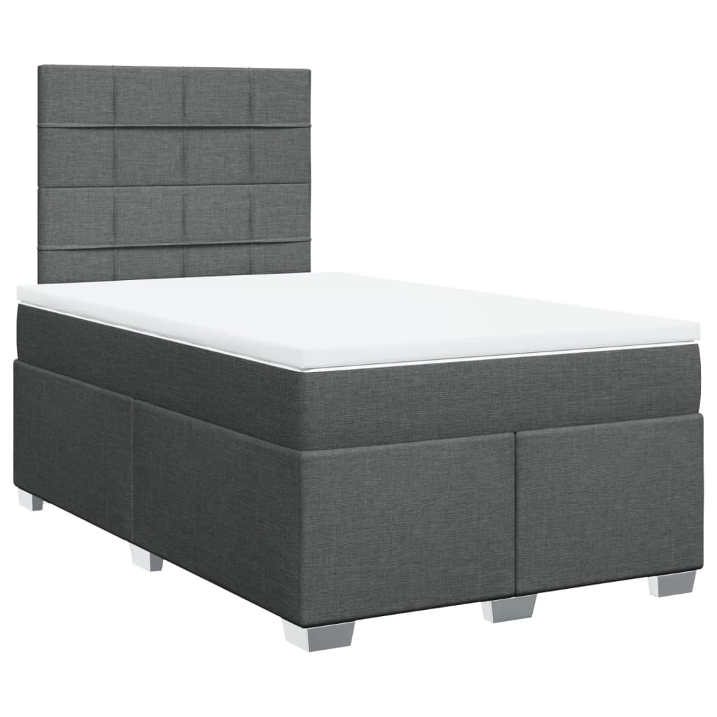 Giroletto a Molle con Materasso Grigio Scuro 120x190cm Tessuto