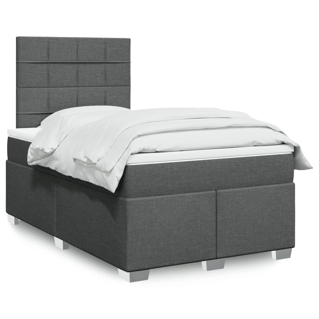 Giroletto a Molle con Materasso Grigio Scuro 120x190cm Tessuto | homemem39
