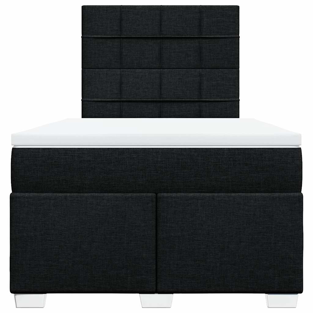 Giroletto a Molle con Materasso Nero 120x190 cm in Tessuto