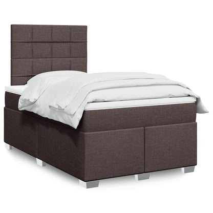 Giroletto a Molle con Materasso Marrone Scuro 120x190cm Tessuto | homemem39