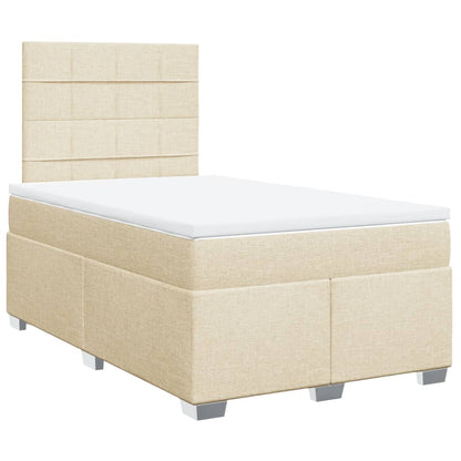 Giroletto a Molle con Materasso Crema 120x190 cm in Tessuto