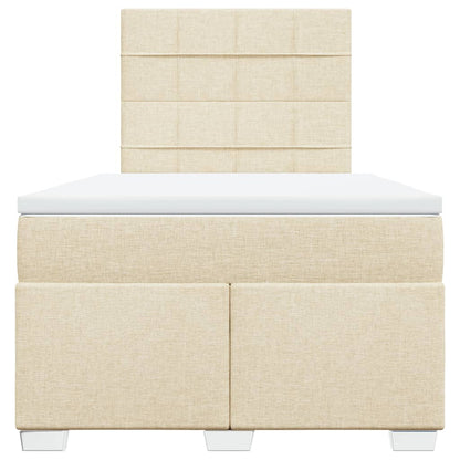 Giroletto a Molle con Materasso Crema 120x190 cm in Tessuto