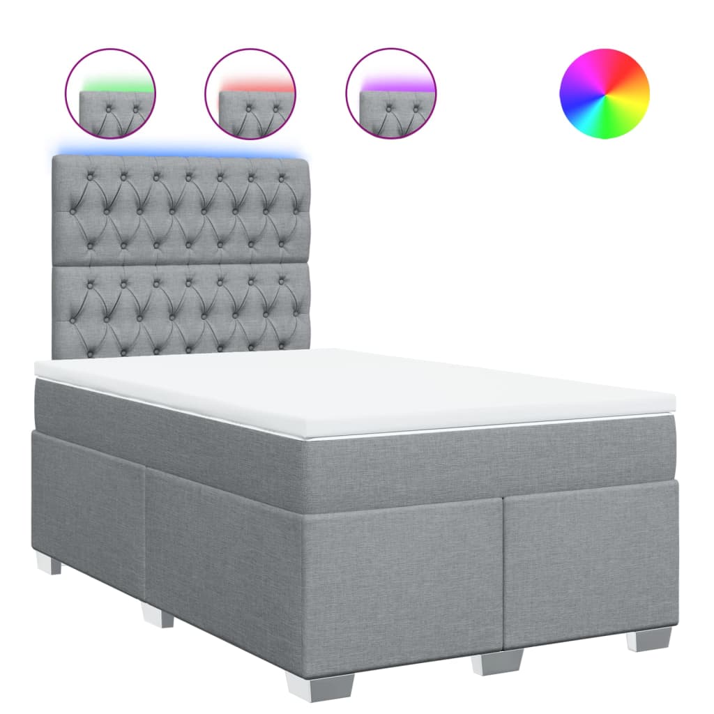 Giroletto a Molle con Materasso Grigio Chiaro 120x190cm Tessuto | homemem39