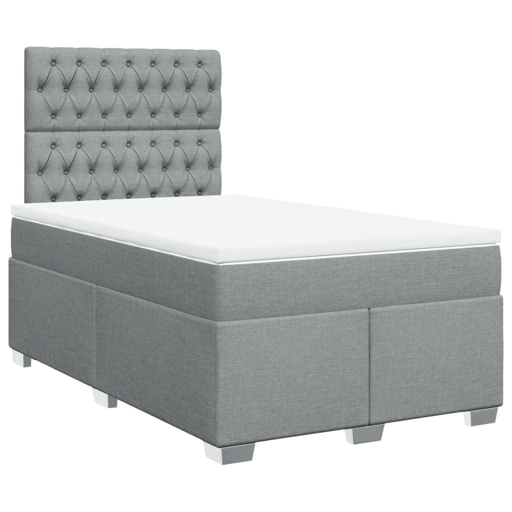 Giroletto a Molle con Materasso Grigio Chiaro 120x190cm Tessuto | homemem39