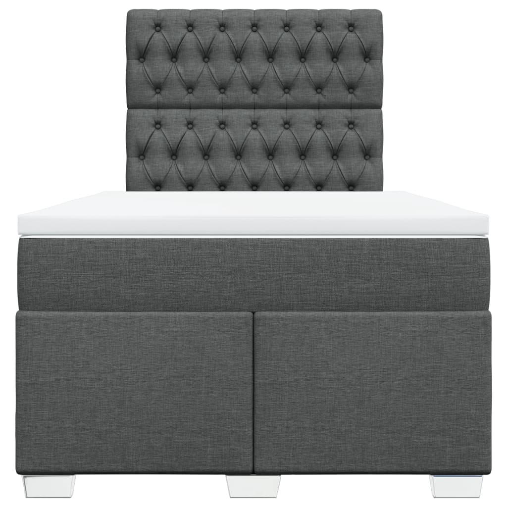 Giroletto a Molle con Materasso Grigio Scuro 120x190cm Tessuto