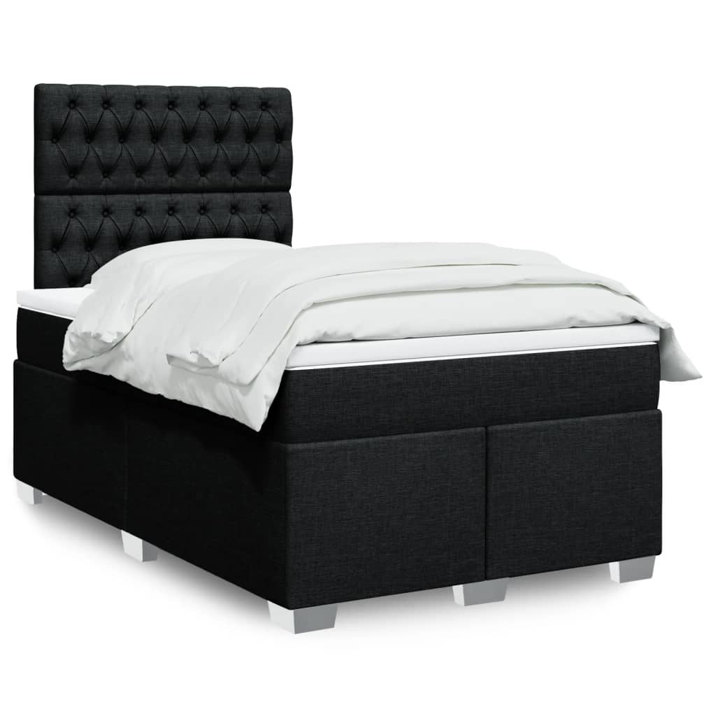 Giroletto a Molle con Materasso Nero 120x190 cm in Tessuto | homemem39