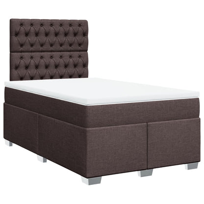 Giroletto a Molle con Materasso Marrone Scuro 120x190cm Tessuto | homemem39