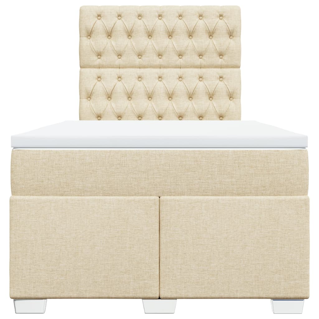 Giroletto a Molle con Materasso Crema 120x190 cm in Tessuto | homemem39