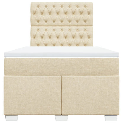 Giroletto a Molle con Materasso Crema 120x190 cm in Tessuto