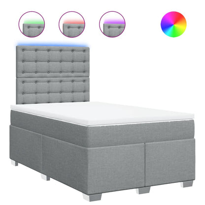 Giroletto a Molle con Materasso Grigio Chiaro 120x190cm Tessuto | homemem39