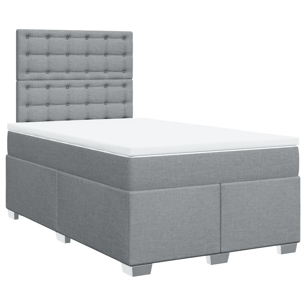 Giroletto a Molle con Materasso Grigio Chiaro 120x190cm Tessuto | homemem39