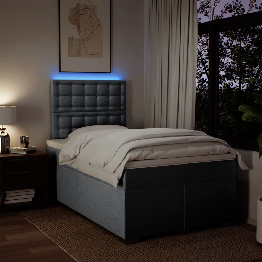 Giroletto a Molle con Materasso Grigio Chiaro 120x190cm Tessuto | homemem39