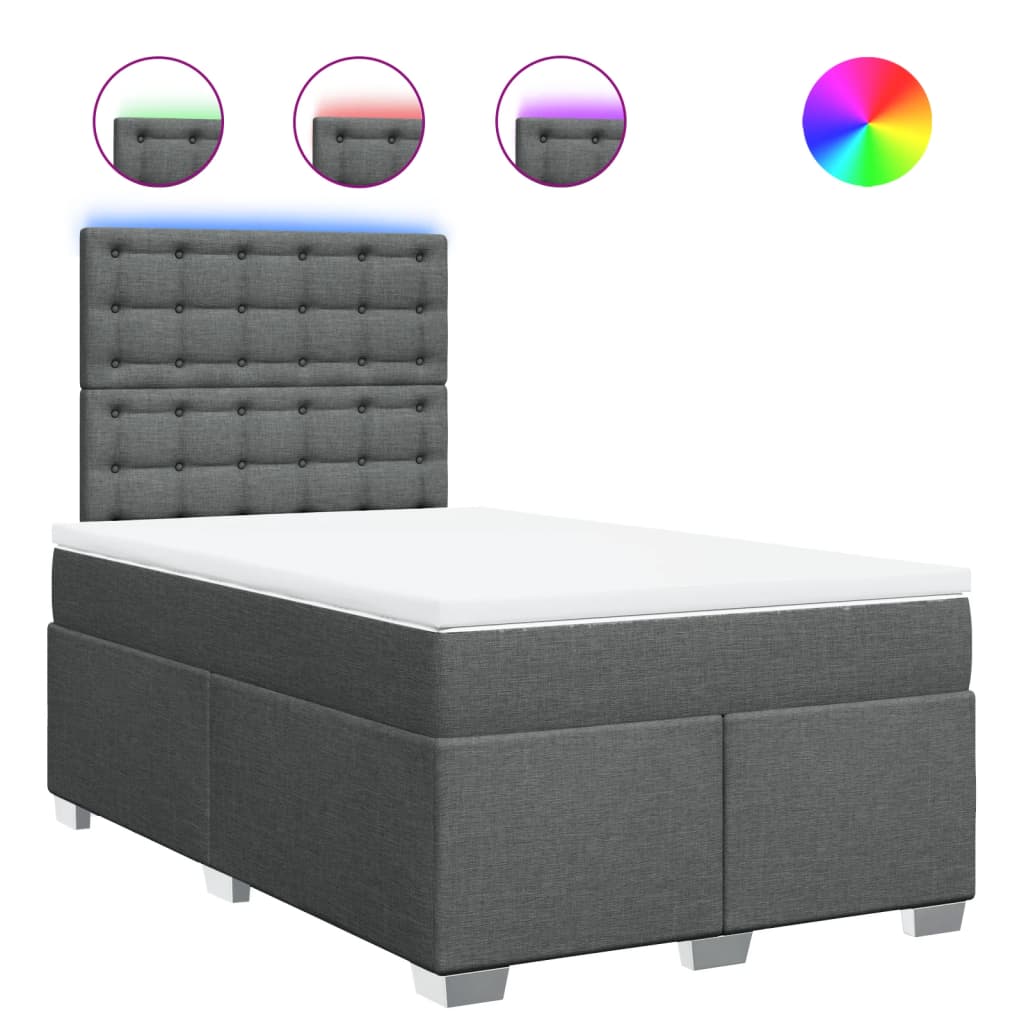 Giroletto a Molle con Materasso Grigio Scuro 120x190cm Tessuto | homemem39