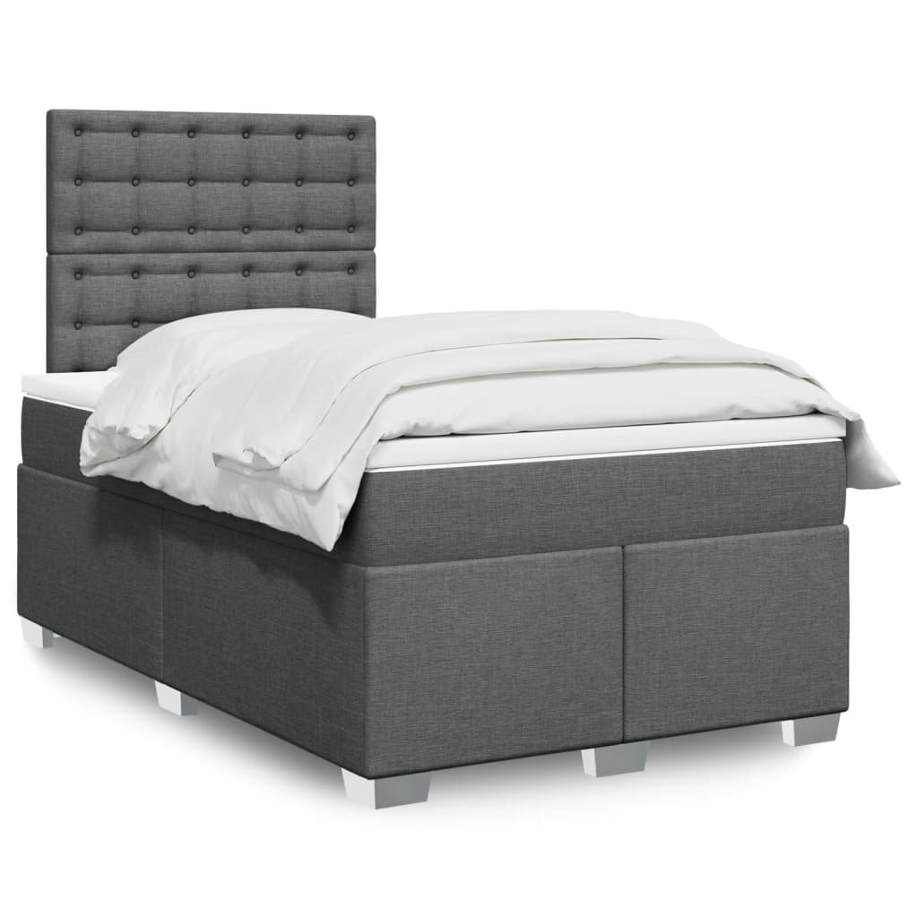 Giroletto a Molle con Materasso Grigio Scuro 120x190cm Tessuto | homemem39