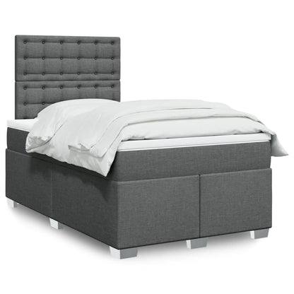 Giroletto a Molle con Materasso Grigio Scuro 120x190cm Tessuto | homemem39