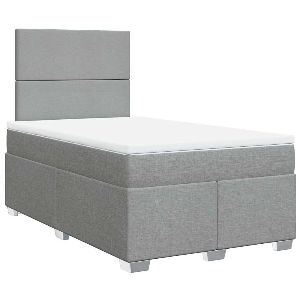 Giroletto a Molle con Materasso Grigio Chiaro 120x200cm Tessuto | homemem39