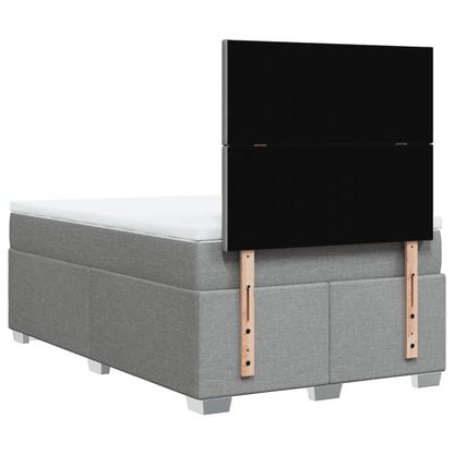 Giroletto a Molle con Materasso Grigio Chiaro 120x200cm Tessuto