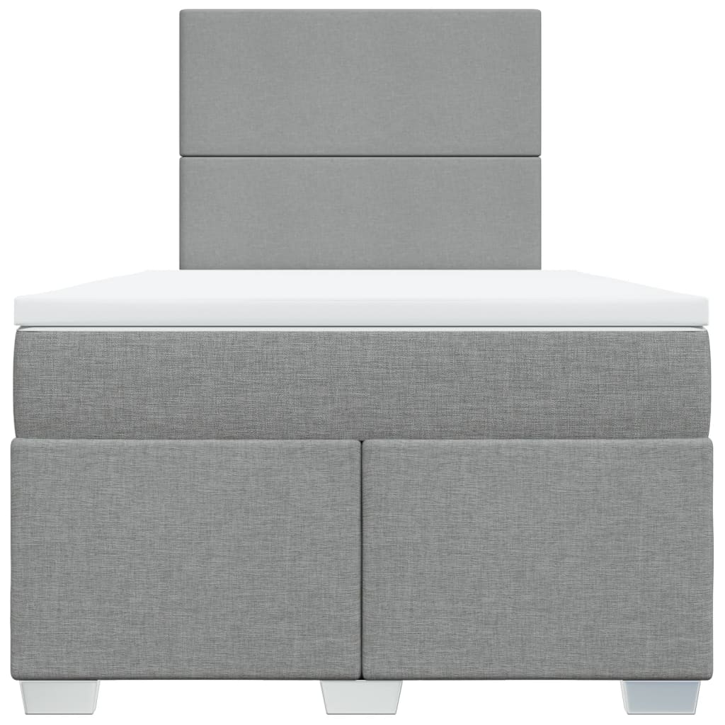 Giroletto a Molle con Materasso Grigio Chiaro 120x200cm Tessuto | homemem39