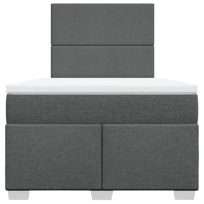 Giroletto a Molle con Materasso Grigio Scuro 120x200 cm Tessuto