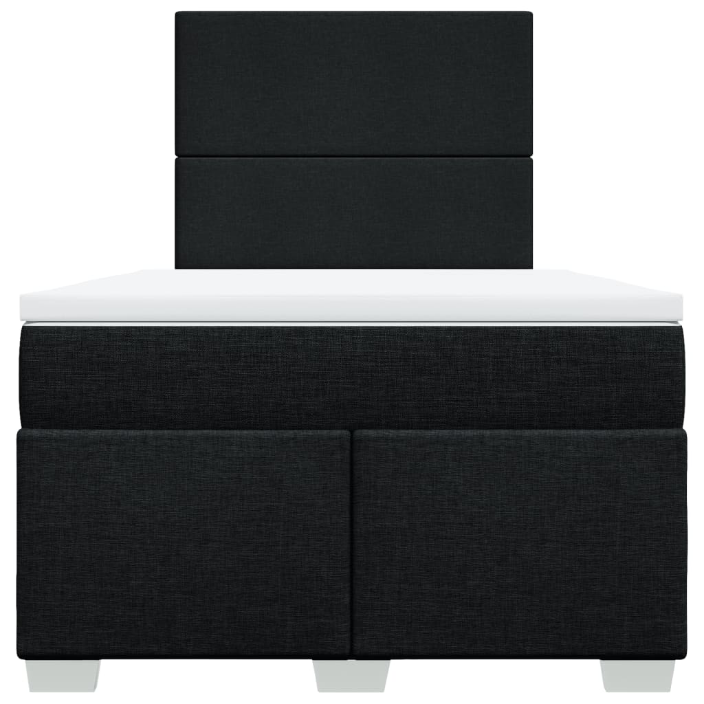 Giroletto a Molle con Materasso Nero 120x200 cm in Tessuto