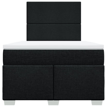Giroletto a Molle con Materasso Nero 120x200 cm in Tessuto