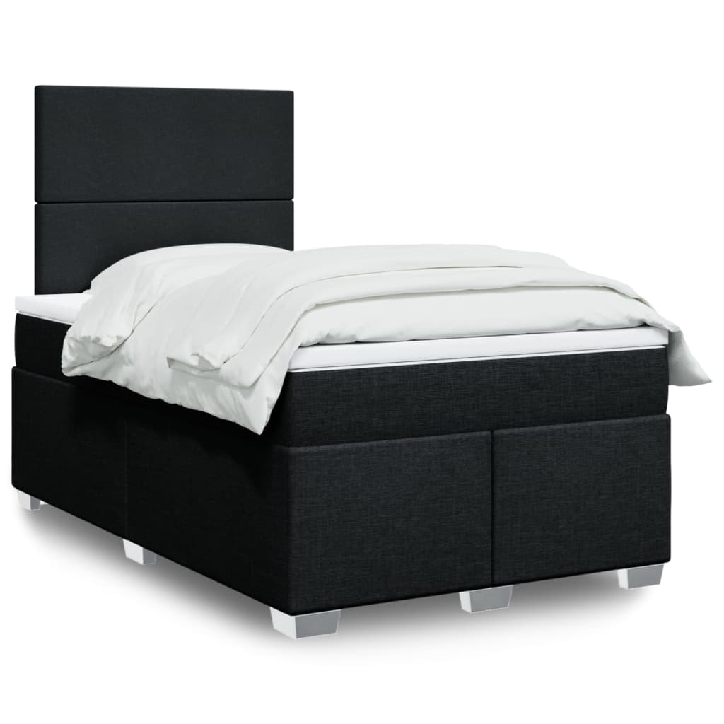 Giroletto a Molle con Materasso Nero 120x200 cm in Tessuto | homemem39