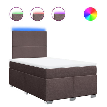 Giroletto a Molle con Materasso Marrone Scuro 120x200cm Tessuto | homemem39