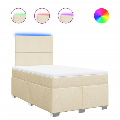Giroletto a Molle con Materasso Crema 120x200 cm in Tessuto