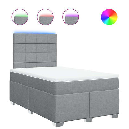 Giroletto a Molle con Materasso Grigio Chiaro 120x200cm Tessuto | homemem39