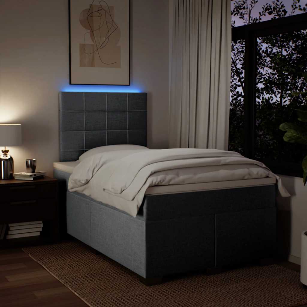 Giroletto a Molle con Materasso Grigio Chiaro 120x200cm Tessuto | homemem39