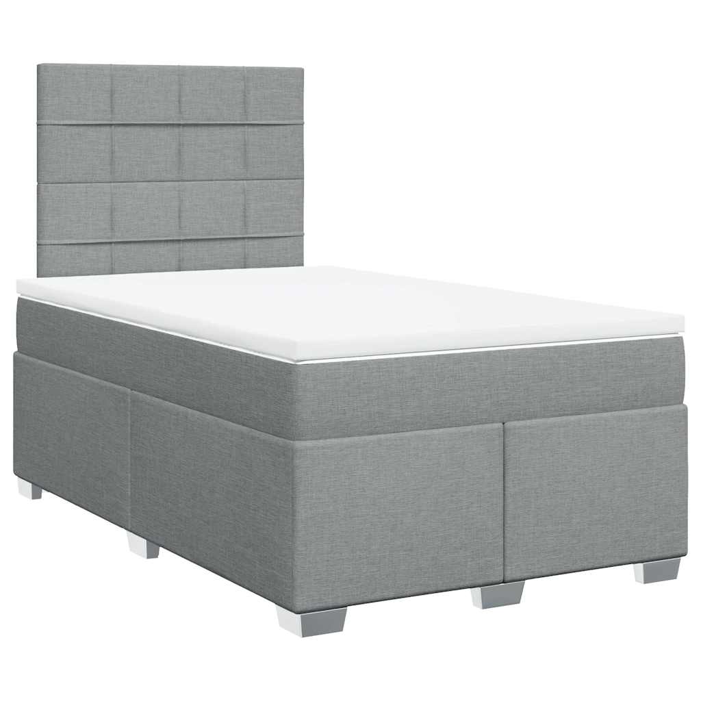 Giroletto a Molle con Materasso Grigio Chiaro 120x200cm Tessuto | homemem39