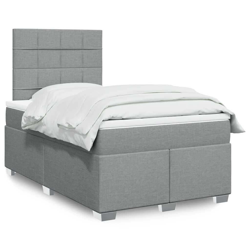 Giroletto a Molle con Materasso Grigio Chiaro 120x200cm Tessuto | homemem39